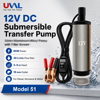 Pompa Submersible Mini DC 12V 24V Tekanan Rendah 51mm 30L/mnt Pompa Transfer Air Minyak Diesel OEM Paduan Aluminium untuk Mobil Truk