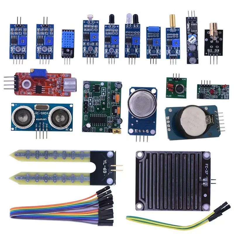 16 in 1 Modules Sensor Kit Project Super Starter Kits for Arduino R3 Mega2560 Mega328 Nano Raspberry Pi 4 3 2 Model B K62