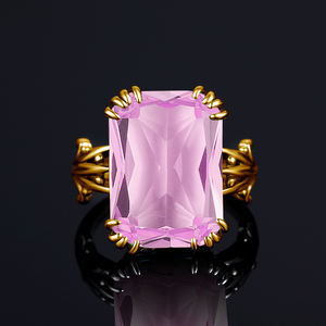 18K позолоченный розовый кристалл Виктория большой драгоценный камень филигранный дизайн персонализированные женские 925 Серебряные винтажные кольца ювелирные изделия для женщин - Product Image 4