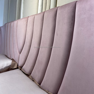 New Arrival Luxury Modern <strong>Bed</strong> Curved <strong>Purple</strong> Leather Upholstered Headboard Bedroom Furniture <strong>Set</strong> <strong>Bed</strong> with Stool - Product Image 3
