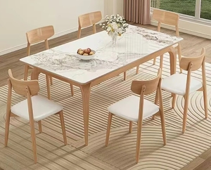 Juego de <span class=keywords><strong>Mesa</strong></span> de Comedor Rectangular <span class=keywords><strong>Extensible</strong></span> de Estilo Nórdico, Moderno y de Lujo, con Sillas para 4 o 6 Personas, Muebles Completos para Bar, Diseño Elegante - Product Image 3