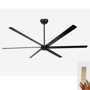 100 inch extra grote plafondventilatoren voor grote ruimtes met hoge plafonds, DC-motor, 6 bladen, afstandsbediening, zilverkleurig - Product Image 1