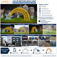 TOPREX 3D-Motiv-Licht für Außen-Weihnachtsdekoration Dauerhafte Außenbeleuchtung Sternschnuppe für Luxus-Resorts Winter-Landmarken