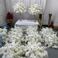 IFG Floral Wholesale, Boule de fleurs artificielle blanche de 50 cm, centre de table pour arrangement de mariage