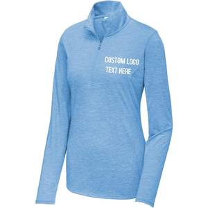 2025 LST407 Custom 1/4 <b>Zip</b> Pullover for Ladies Ladies' Promotional Tri-Blend <b>Hoodie</b> with Your Own Text Logo Stitching - Product Image 3