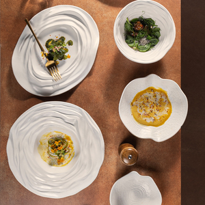 Assiette <span class=keywords><strong>de</strong></span> vaisselle en céramique blanche en stock, plats froids, pâtes, salade, <span class=keywords><strong>dessert</strong></span>, 330ml, plateau <span class=keywords><strong>de</strong></span> service en purée, vaisselle <span class=keywords><strong>de</strong></span> restaurant, assiette à soupe - Product Image 4
