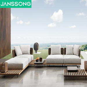 Meubles <span class=keywords><strong>de</strong></span> <span class=keywords><strong>salon</strong></span> 5 étoiles hôtel base en bois <span class=keywords><strong>jardin</strong></span> canapé extérieur <span class=keywords><strong>avec</strong></span> coussin - Product Image 2