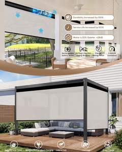 Persianas enrollables de exterior de buena calidad, con cremallera, impermeables, para patio, motorizadas, con riel de cremallera, lisas, ecológicas - Product Image 3