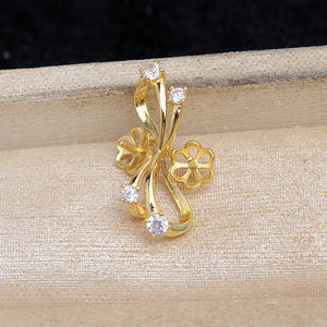 Wenchi China Base de Plata 925 para Accesorios DIY, Colgante de Lazo con Doble Perla, Base Vacía Semiterminada para Cristales de 9-10 mm, para Pendientes - Product Image 4