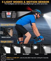 Spriak USB Recargable LED Faro 100H Horas Tiempo de uso 90 ° Sensor de movimiento de haz ancho ajustable 5 modos Zoomable para faros