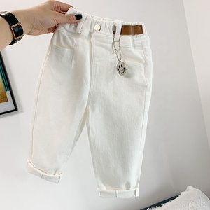 MOQ 1 <span class=keywords><strong>pantaloni</strong></span> <span class=keywords><strong>bianchi</strong></span> personalizzati per bambini primavera autunno Jeans per bambini ragazze <span class=keywords><strong>pantaloni</strong></span> Casual per bambini 2 3 4 5 anni <span class=keywords><strong>pantaloni</strong></span> per bambini - Product Image 1