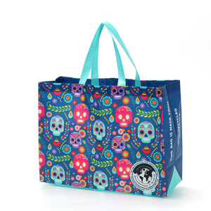 Bolsa de Compras Reutilizable de Tamaño Mediano, Fabricada con Tela No Tejida Laminada en PP Azul con Diseño Personalizado de Lujo, al por Mayor - Product Image 3