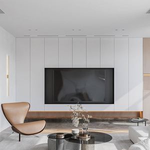 Meuble TV mural SANTOPOVA, design moderne, bois, salon, support TV - Product Image 5