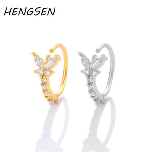 Hengsen mũi <span class=keywords><strong>piercing</strong></span> đồ trang sức Cubic Zirconia bướm mũi Hoop Nhẫn đối với phụ nữ 234 # - Product Image 6