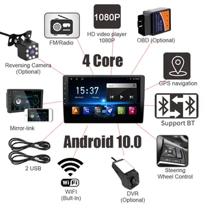 Krando Universal Android 9 "10" CarplayカーラジオマルチメディアDVDプレーヤータッチスクリーンAndroid12内蔵DSPワイヤレスCarplay