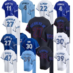 Vendita all'Ingrosso di Prodotti Ricamati Toronto # 4 Springer # 22 Clement # 27 Guerrero Jr # 30 Kirk # Maglia da baseball della Major League 39 Yesavage - Product Image 1