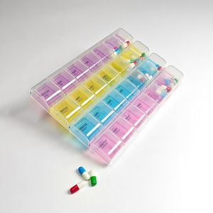 Bán buôn lớn y học lưu trữ Organizer container trường hợp <span class=keywords><strong>7</strong></span> ngày 28 ngăn <span class=keywords><strong>Pill</strong></span> Hộp 21 ngăn làm bằng PP ABS chất liệu - Product Image 6