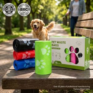 ถุงเก็บอุจจาระสุนัขแบบพกพา ผลิตตามสั่ง พิมพ์ลายได้ ใช้ซ้ำได้ กันน้ำ ป้องกันการรั่วซึม มีกลิ่นหอม ย่อยสลายได้ทางชีวภาพ - Product Image 1