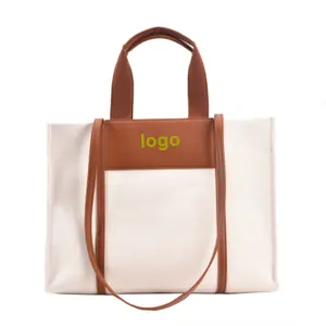 2024 Designer Luxury Fashion Cotton Canvas Women's Tote Bags Custom Imprinted Handbags