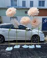 Papier Organza Grand 180cm 220cm Fleurs Géantes Debout pour 18 Coming-of-age Cérémonie Fête Événement Décoration