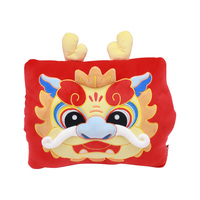 Vente en gros Peluche dragon super doux OEM ODM peluche animal poupée avec brodé chauffe-mains PP coton rembourré