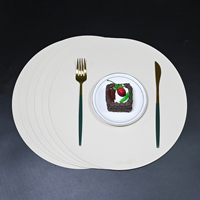 Prix d'usine, plusieurs couleurs, résistant à la chaleur, simili cuir, ensemble de 6 pièces, dessous de plat rond pour mariage, pour hôtel