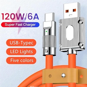120W 6A Siêu Nhanh Chóng Loại Phí-C Silicone Ưa Thích Sạc Cáp - Product Image 1