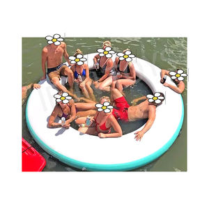 Hamac flottant rond gonflable pour <span class=keywords><strong>piscine</strong></span> avec rampe en filet pour chien - Product Image 4