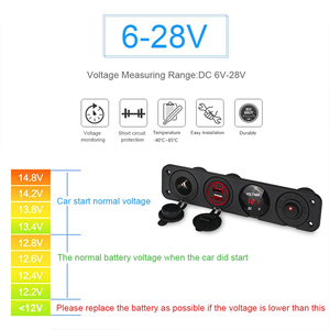 Panel de interruptor marino 4 en 1, 12V, 4,2A, cargador USB Dual, toma de corriente con interruptor basculante de encendido y apagado para coche, barco marino, RV - Product Image 5