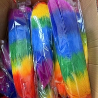 Porte-clés en fourrure de renard arc-en-ciel, nouveau modèle, style pompon, grande taille, pour clés de voiture