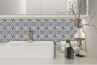 Papier peint mosaïque 3d auto-adhésif en mousse, noir et blanc, pour salle de bains, style marocain, nouveau, 2020