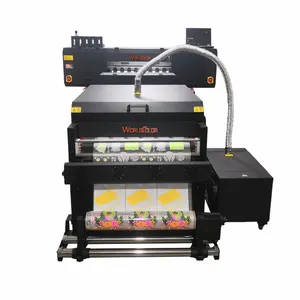 For shine star Tshirt printing by Fluorescent DTF printer with three piece I3200A1 print heads printer with powder dryer machine