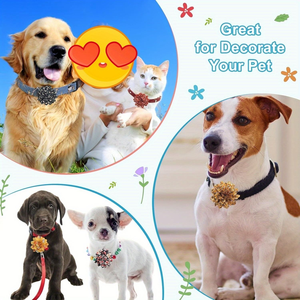 Luxury Polyester Floral Dog Collar Necklace Colorful Charms Custom Logo All-Season Decorative Pet Pendants for Retail - Product Image 4