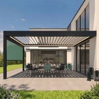 Pergola en aluminium à lames orientables motorisées, toit réglable, bioclimatique, imperméable, résistant au vent, jardin, terrasse