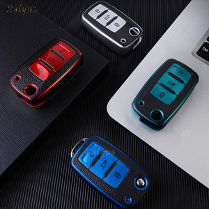 ปลอกหุ้มกุญแจรถยนต์ทำจากหนัง TPU,ปลอกหุ้มสำหรับ Volkswagen Bora Polo Tiguan Jetta <span class=keywords><strong>Passat</strong></span> <span class=keywords><strong>B5</strong></span> B6 B7ด้วงกอล์ฟสำหรับ Skoda Octavia - Product Image 6
