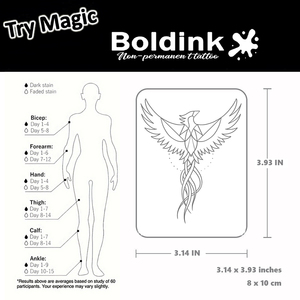 <span class=keywords><strong>Tatouage</strong></span> au stylo Jagua Boldink personnalisé, motif géométrique réaliste Phénix, résistant à l'eau, longue durée (2 semaines) - Product Image 5