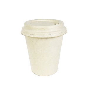 Vasos de Papel Biodegradables y Compostables de Calidad Alimentaria, Hechos de Bambú y <span class=keywords><strong>Caña</strong></span> de Azúcar, para Café y Jugos, con Tapas - Product Image 2