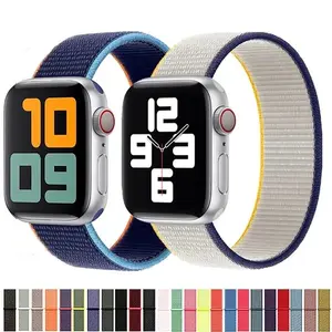Apple Watch Band用ナイロンループストラップ4541 44 4042ブレスレットベルトスポーツウォッチバンドiWatchシリーズ45 6 SE 78スマートウォッチバンド