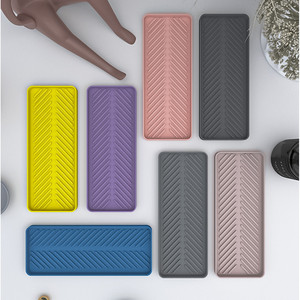 Silicone Draining Tray L Size Waterproof Kitchen Sink Mat Nordic Style Storage Pad Oval Solid Color - Product Image 5