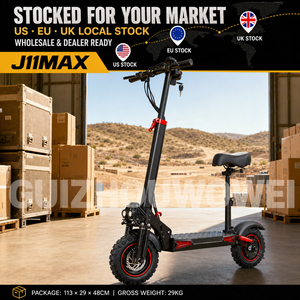 Trottinette électrique tout-terrain haute vitesse 1200W pour adultes, 50-55KM/H, frein à disque double, pneu 11 pouces, stock US EU UK, vente en gros - Product Image 6