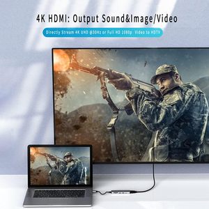 Phổ Biến 6-Trong-1 <span class=keywords><strong>USB</strong></span> 3.0 Loại C Hub Đa Chức Năng Máy Tính Xách Tay Chuyển Đổi Adapter 4K Docking Station Trong Kho Mở Rộng Cho MacBook <span class=keywords><strong>Pro</strong></span> - Product Image 6