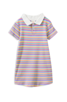 Robe d'été décontractée pour filles, en coton côtelé rayé, avec col côtelé, robe d'été confortable pour bébés filles