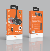 SOMIC TONE I7 Earphone In-Ear Berkabel Earphone Musik Headphone Gaming Hitam Dengan Kontrol Volume Mic untuk iPhone 11/12/13/14