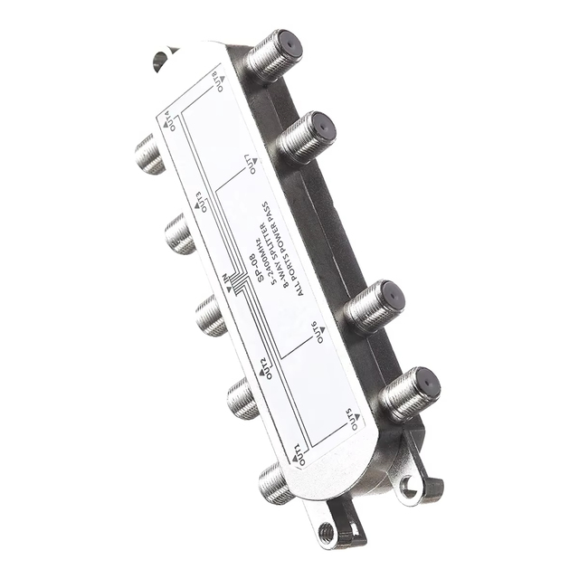 RG6 Digital 8 Way Coaxial Cable Splitter 5-2400MHz Compatible Work with Analog/Digital TV Connections and Internet