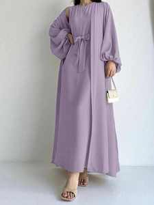 Uxi 2024 Abayas Dubai Oriente Medio Simple Modest Kaftan Ropa islámica Abaya Mujeres Vestido musulmán - Product Image 3