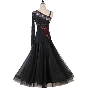 Vestido para dança db19001, vestido de alta qualidade com tamanhos e cores, preto personalizado, para mulheres