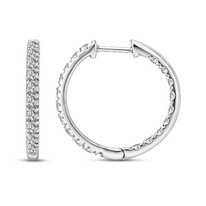 Modernos Pendientes de Aro con Diamantes Cultivados en Laboratorio de Corte Redondo para Mujer, Color VVS VS EF, Plata de Ley 925, Oro de 10KT 14KT 18KT, Joya de Lujo - Product Image 3