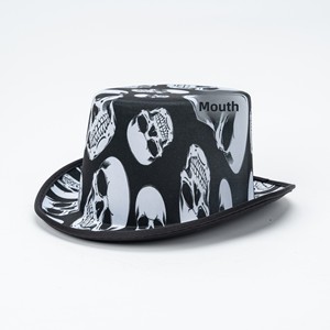 Costume <span class=keywords><strong>de</strong></span> <span class=keywords><strong>magicien</strong></span> noir style Lincoln avec <span class=keywords><strong>chapeau</strong></span> haut-<span class=keywords><strong>de</strong></span>-forme et queue-<span class=keywords><strong>de</strong></span>-pie, vintage, pour spectacle festif, motif crâne plage, en tissu composite EVA, style français - Product Image 1