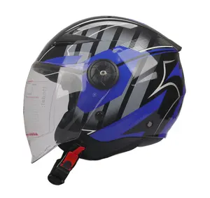 2023 yeni stil ABS PC motosiklet güvenlik kaskları çıkarılabilir astar yarım yüz motosiklet modüler Scooter kask yaz bisiklet