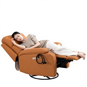 Sillón de Lujo para Sala de Estar, <span class=keywords><strong>Reclinable</strong></span> Manual, Sillón Individual de Cuero con Masaje, Sillón <span class=keywords><strong>Reclinable</strong></span> de una Plaza - Product Image 4